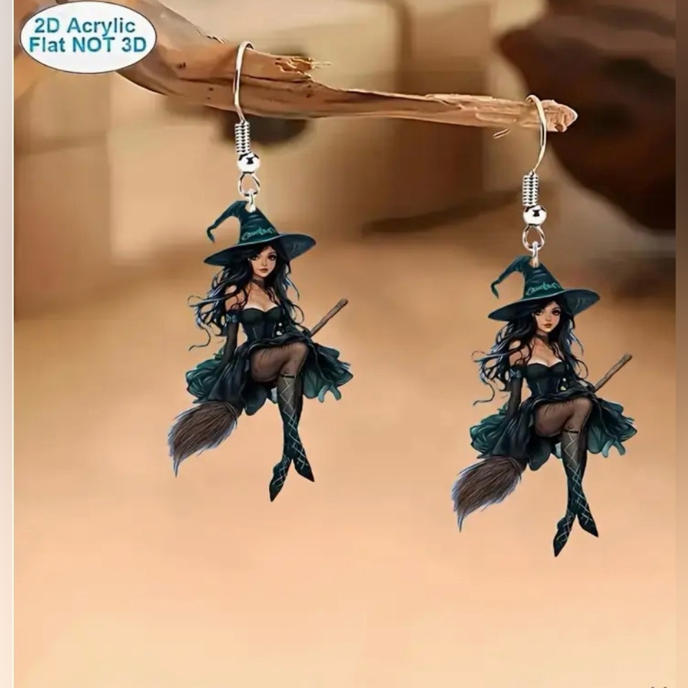 Gothic Witch Earrings Sexy Halloween New - Picture 8 of 8
